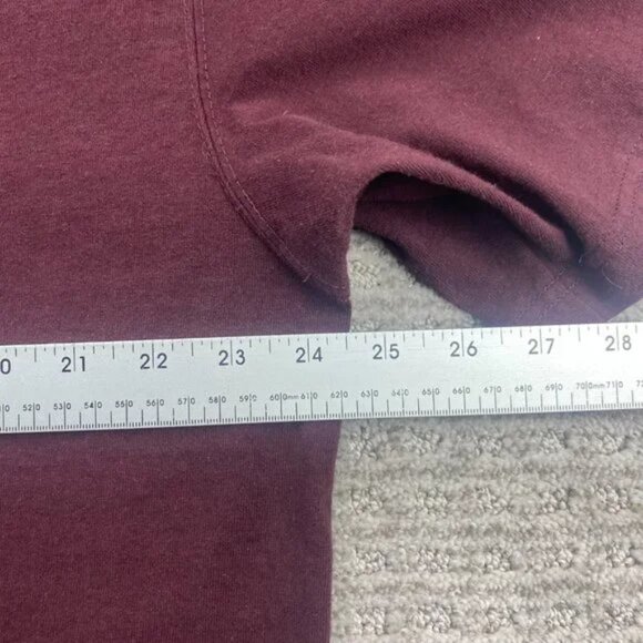 Carhartt Shirt Men Large L Burgundy Buttons T-Shirt Chest Pocket Logo Loose Fit - Picture 5 of 6